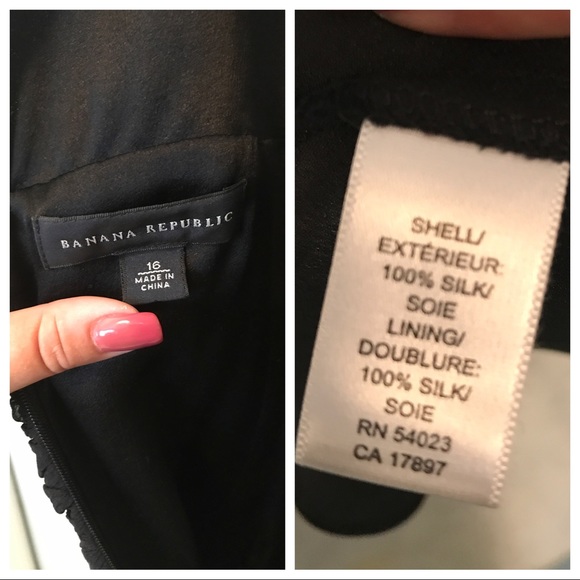 Banana Republic 100% Silk Black Evening Dress 16 - Picture 5 of 6