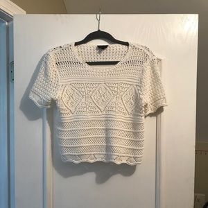 Topshop crochet sweater crop
