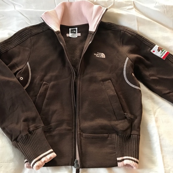 North Face Brown Zip Up Sweatshirt XS - Picture 1 of 4