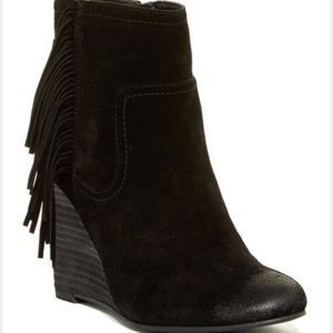 Fringe Wedge Booties