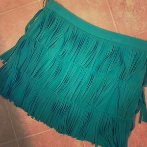 Zara Turquoise Fringe Skirt