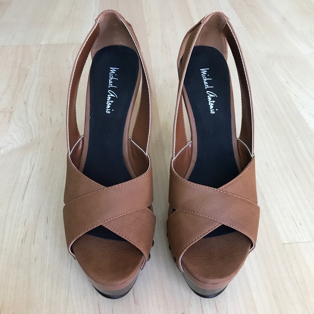 Camel Peeptoe Heels