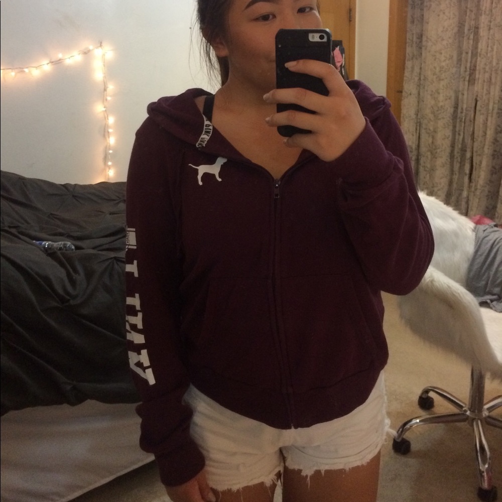 PINK full zip hoodie