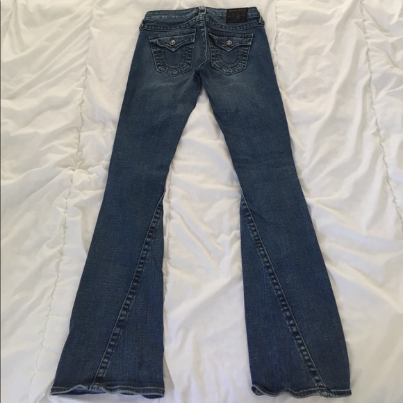 True Religion jeweled flap pocket boot cut jeans - Picture 2 of 5