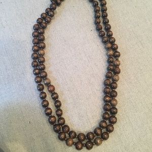 Brown Wooden Bead Necklace