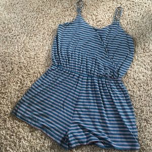 Red, White, and Blue Striped Romper
