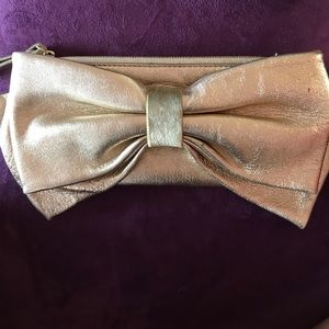 Kate spade gold leather clutch