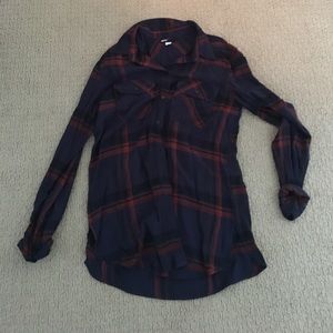 Navy and Red BDG Flannel - small - NWOT