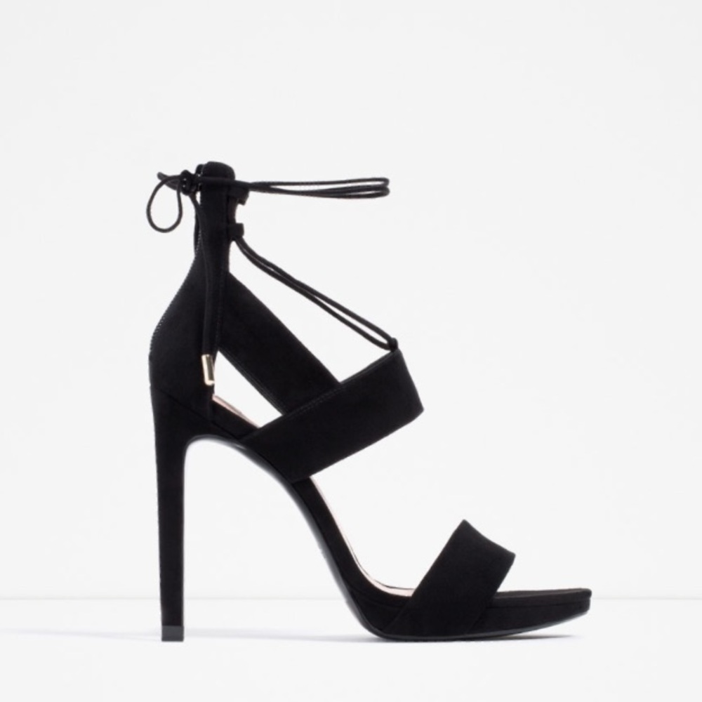 Zara Black Suede Stilettos