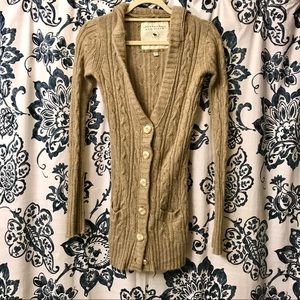 A&F cable button down sweater