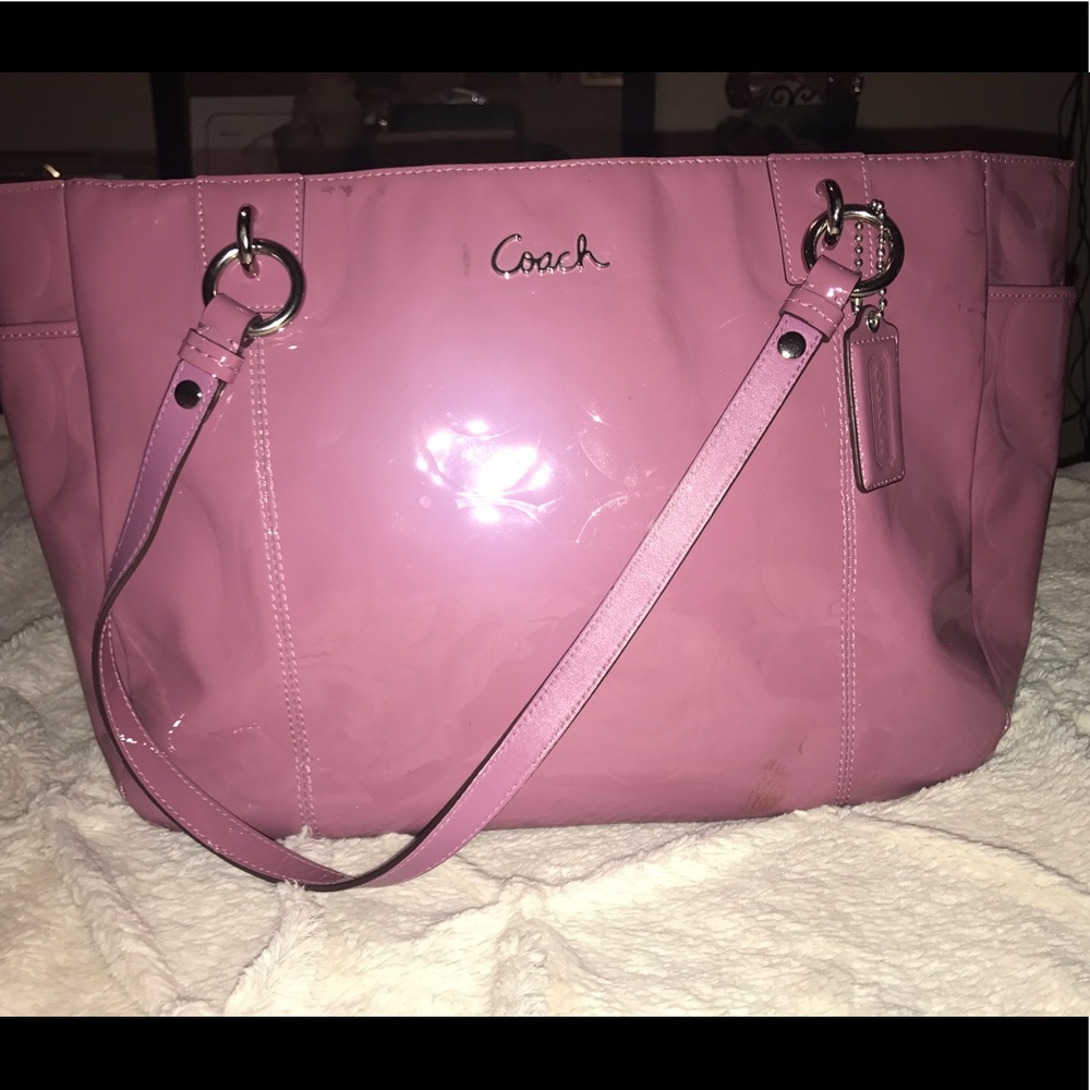 Coach Patent Leather Mauve Tote