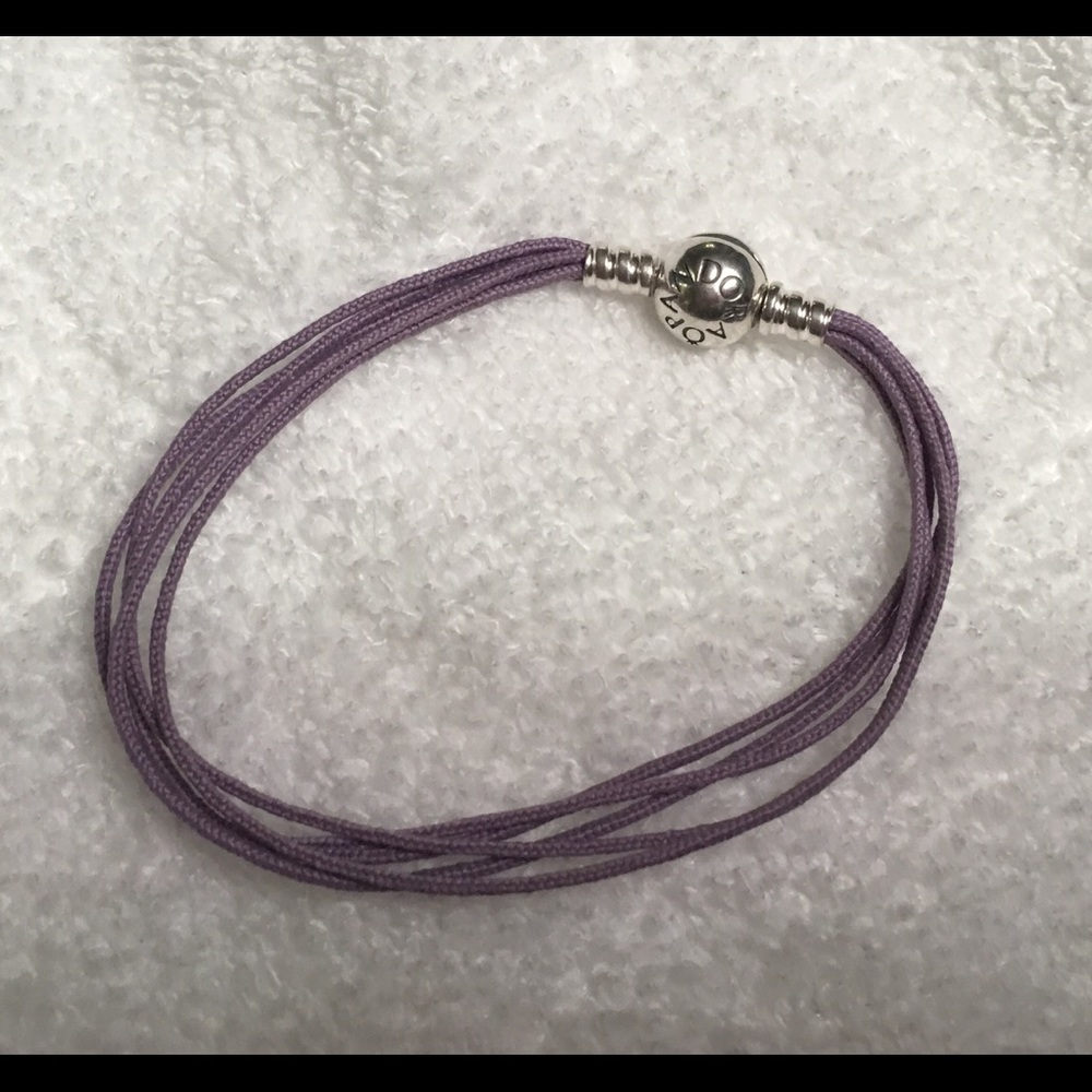 Corded Pandora bracelet in lavender.