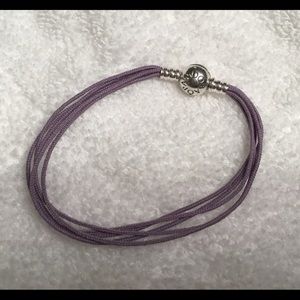 Corded Pandora bracelet in lavender.
