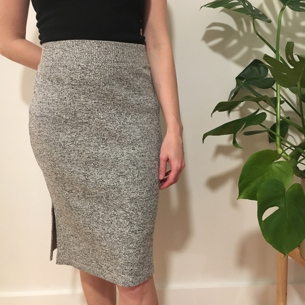 Heathered Gray Pencil Skirt