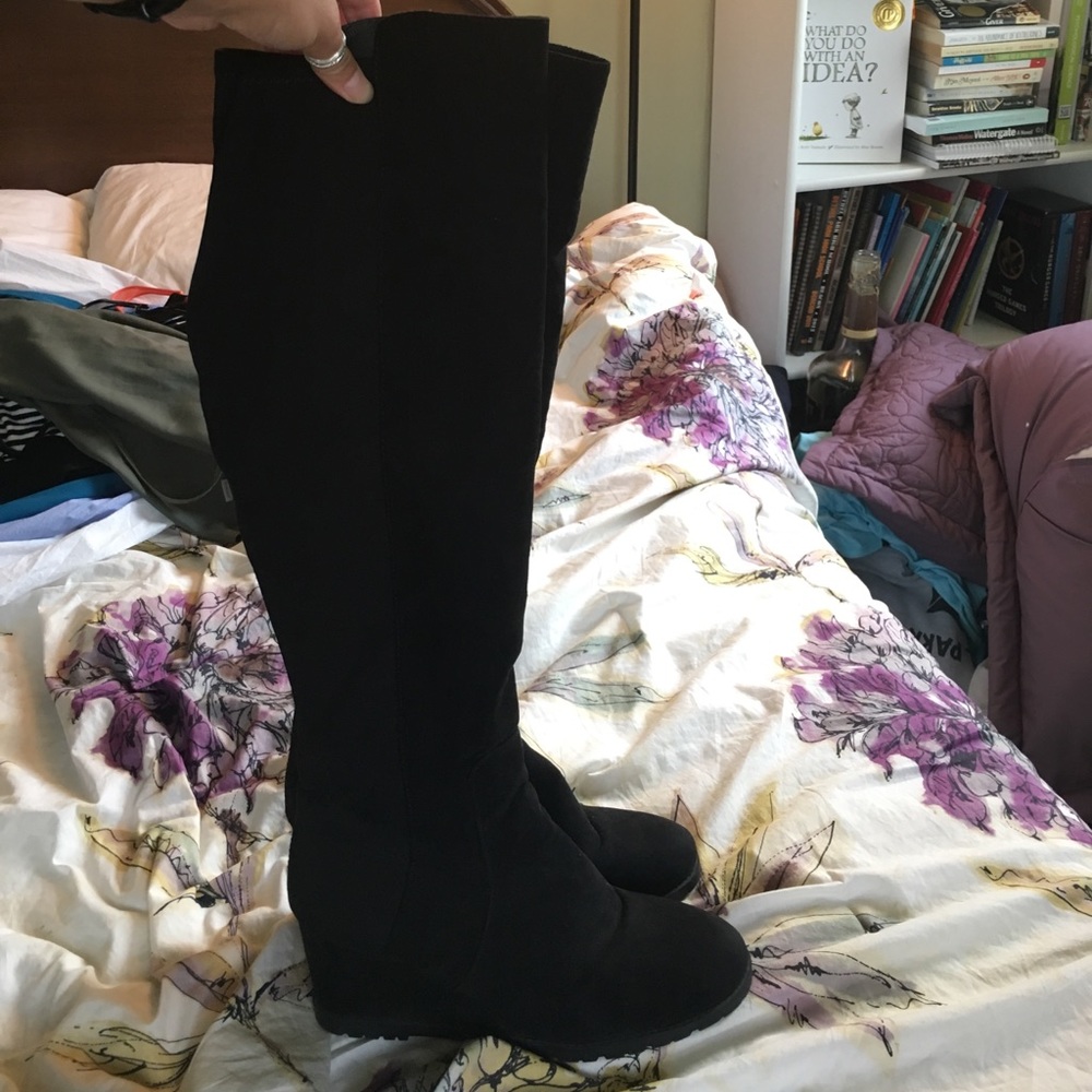 Black knee high boots