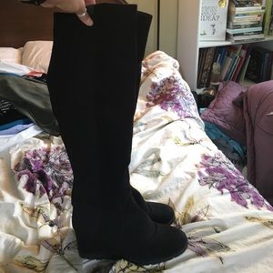 Black knee high boots