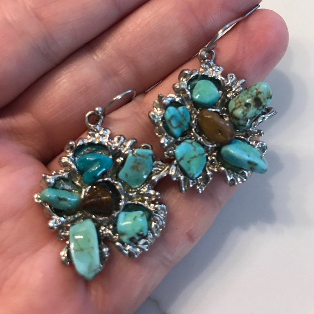 Blue fashion earrings - Picture 3 of 5