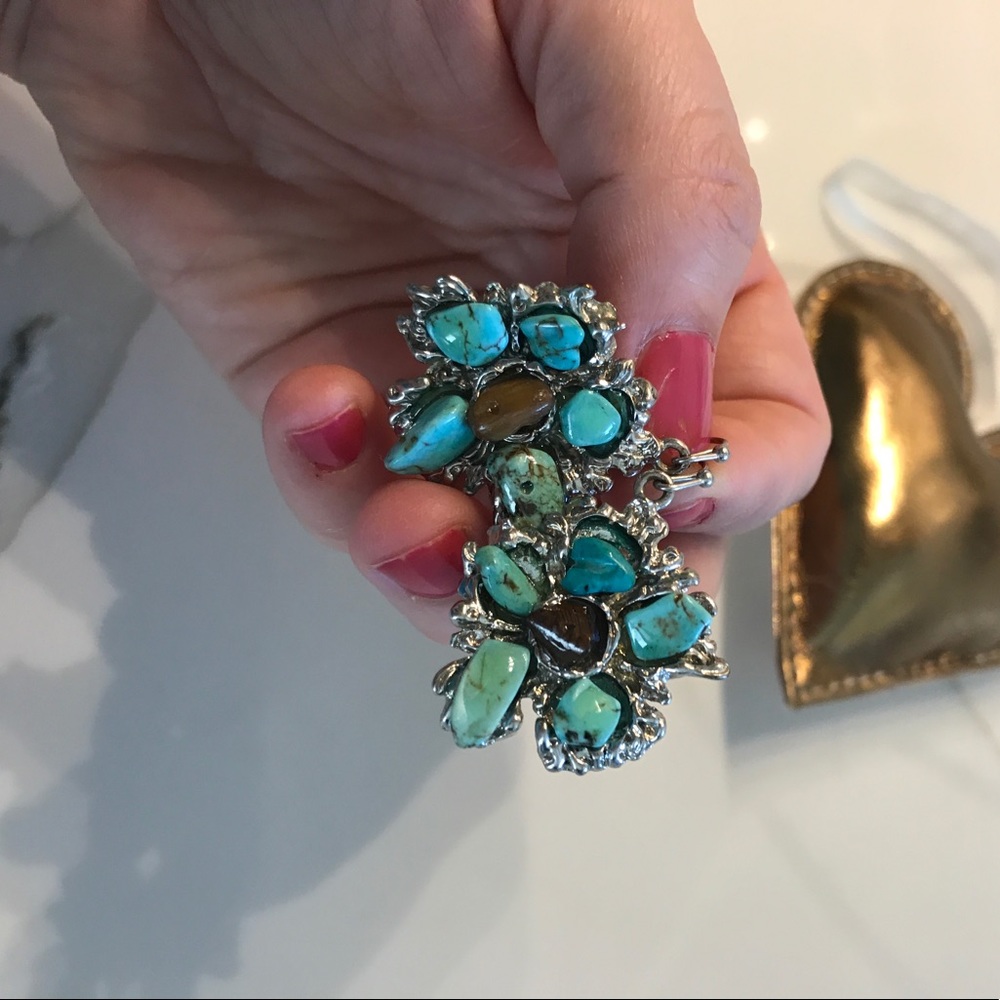 Blue fashion earrings - Picture 4 of 5