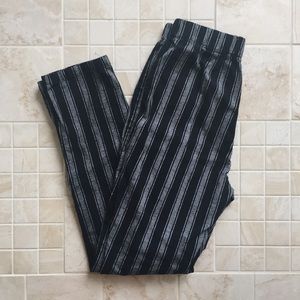 Brandy Melville Black and Gray Striped Pants