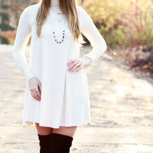 ASOS Cream long sleeve turtleneck dress ASOS Cream long sleeve turtleneck dress