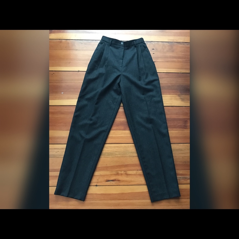 Liz Claiborne wool high waist pleated gray pant