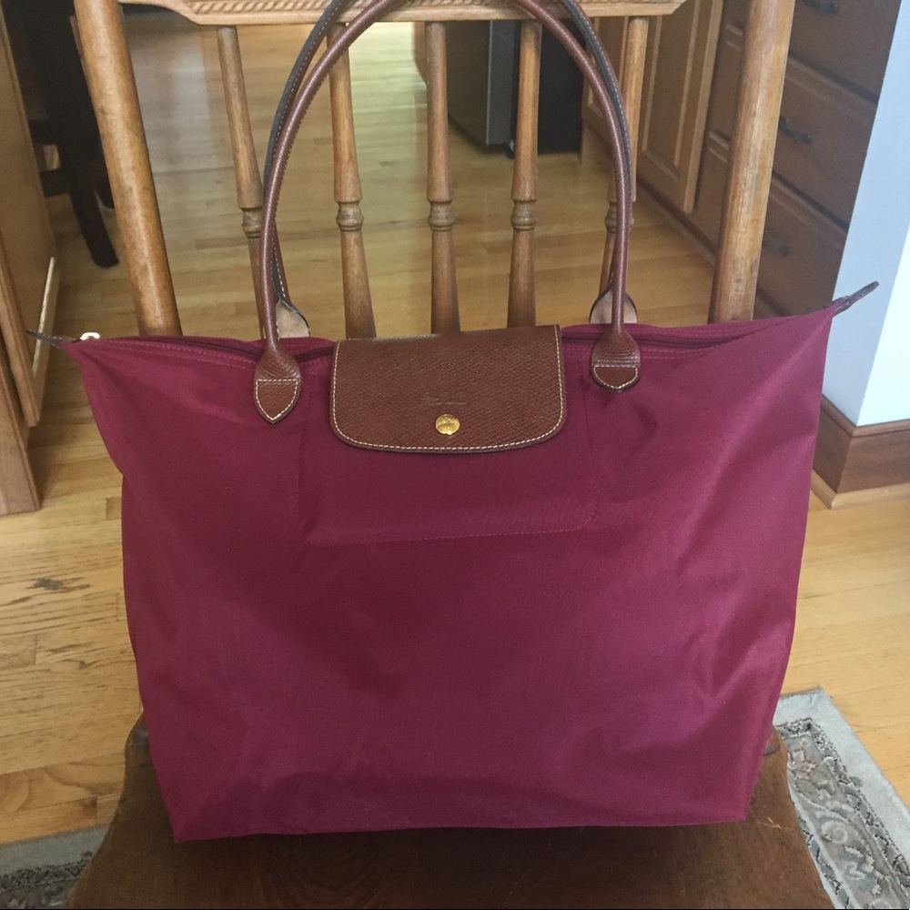 Longchamp Large Le Pliage Tote Bag - Garnet