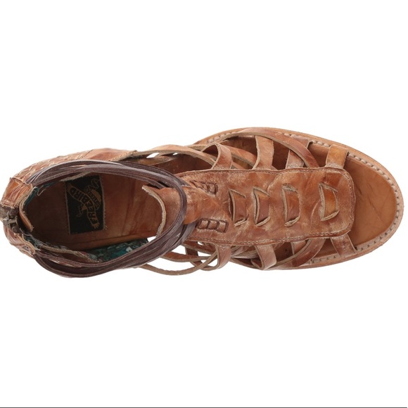 Cognac Distressed Cut Out Booties - Picture 4 of 6