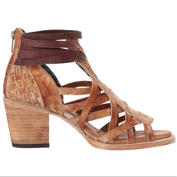 Cognac Distressed Cut Out Booties - Picture 5 of 6