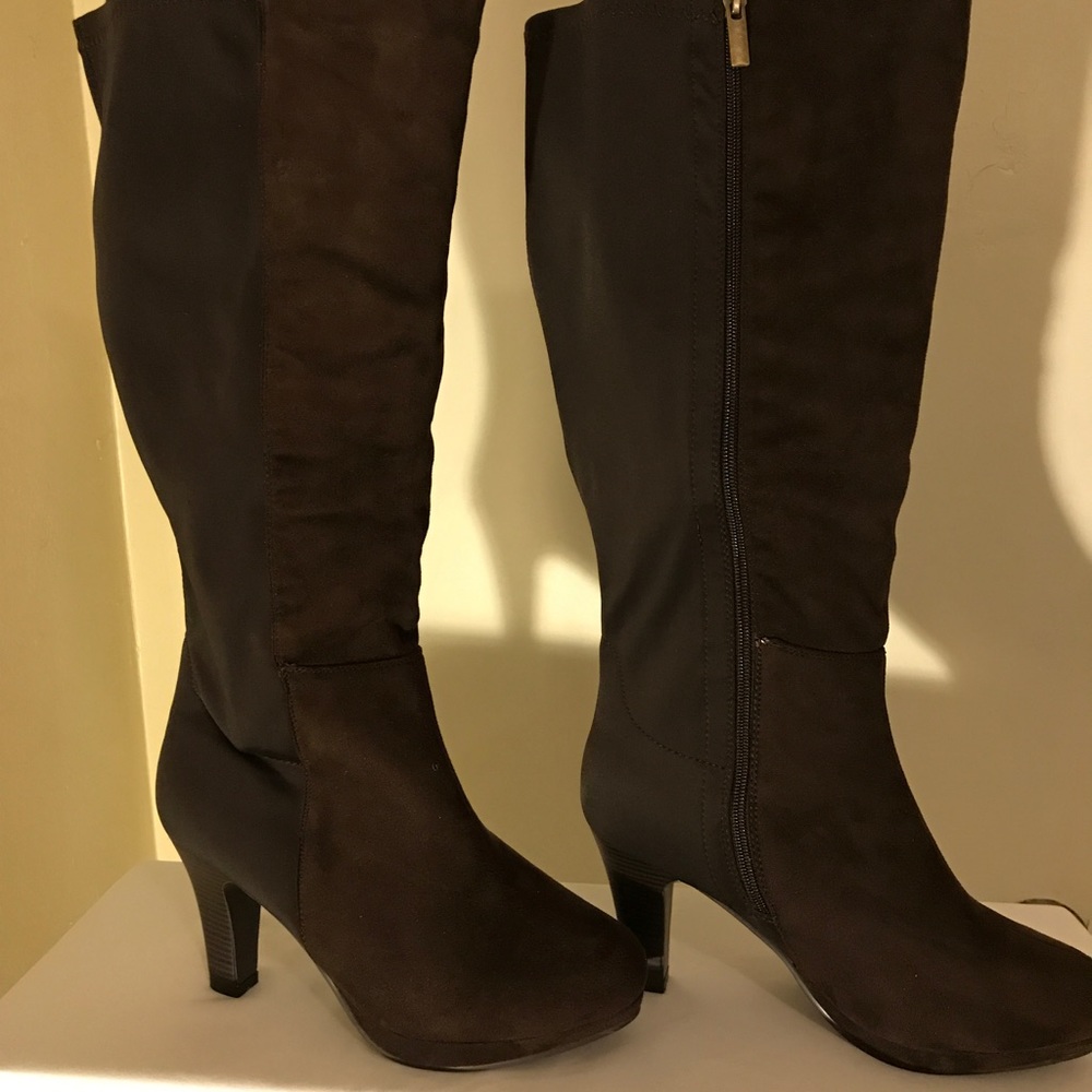 Brown wide calf Lane Bryant knee boots