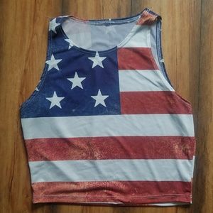 American Flag Crop Top