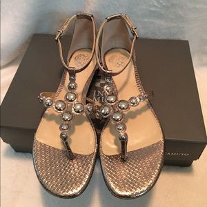 Vince Camuto silver leather sandals. Women's 7.5