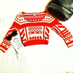 Flying Tomato Aztec Crop Sweater