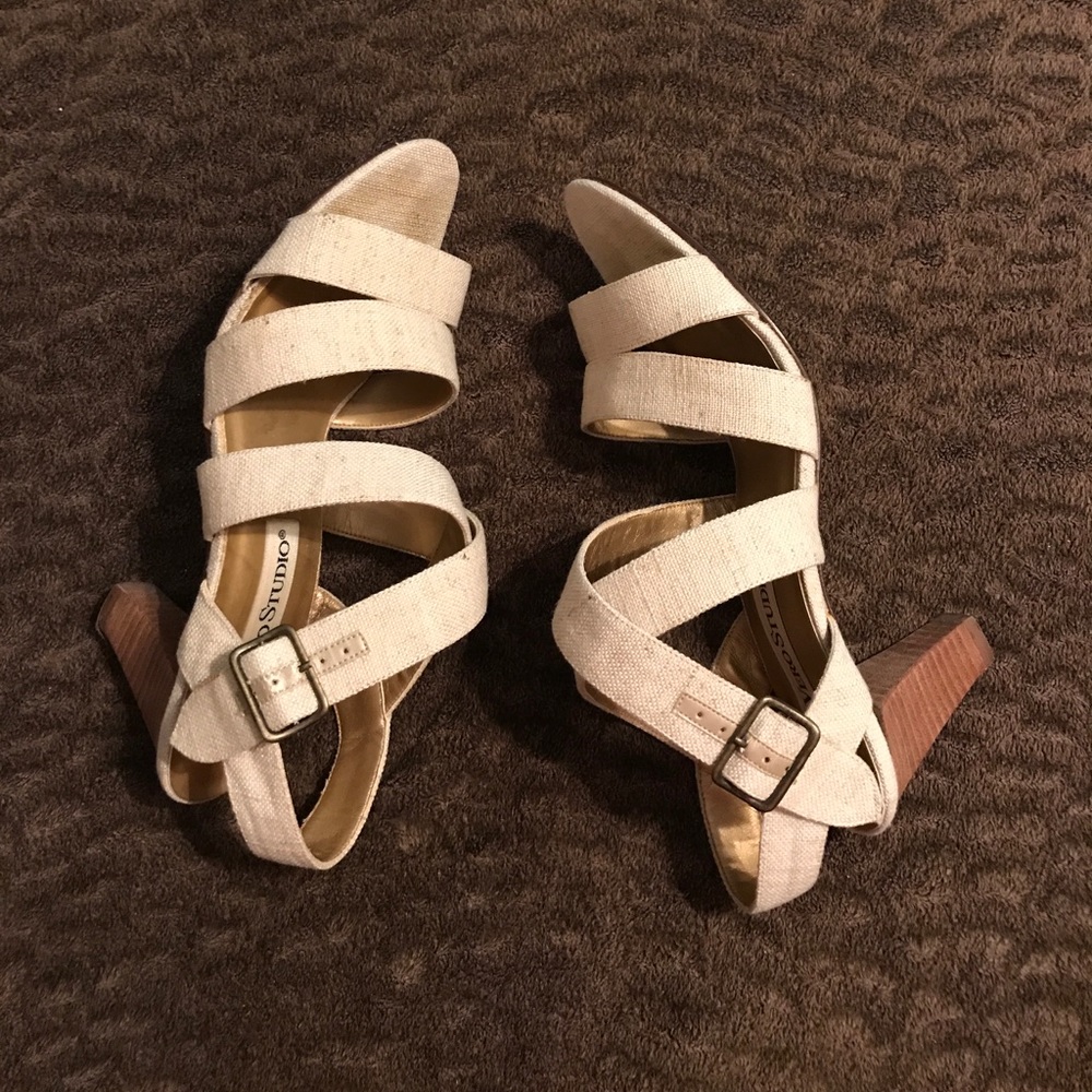 Vera Studio Linen sandals 8 1/2M - Picture 5 of 8