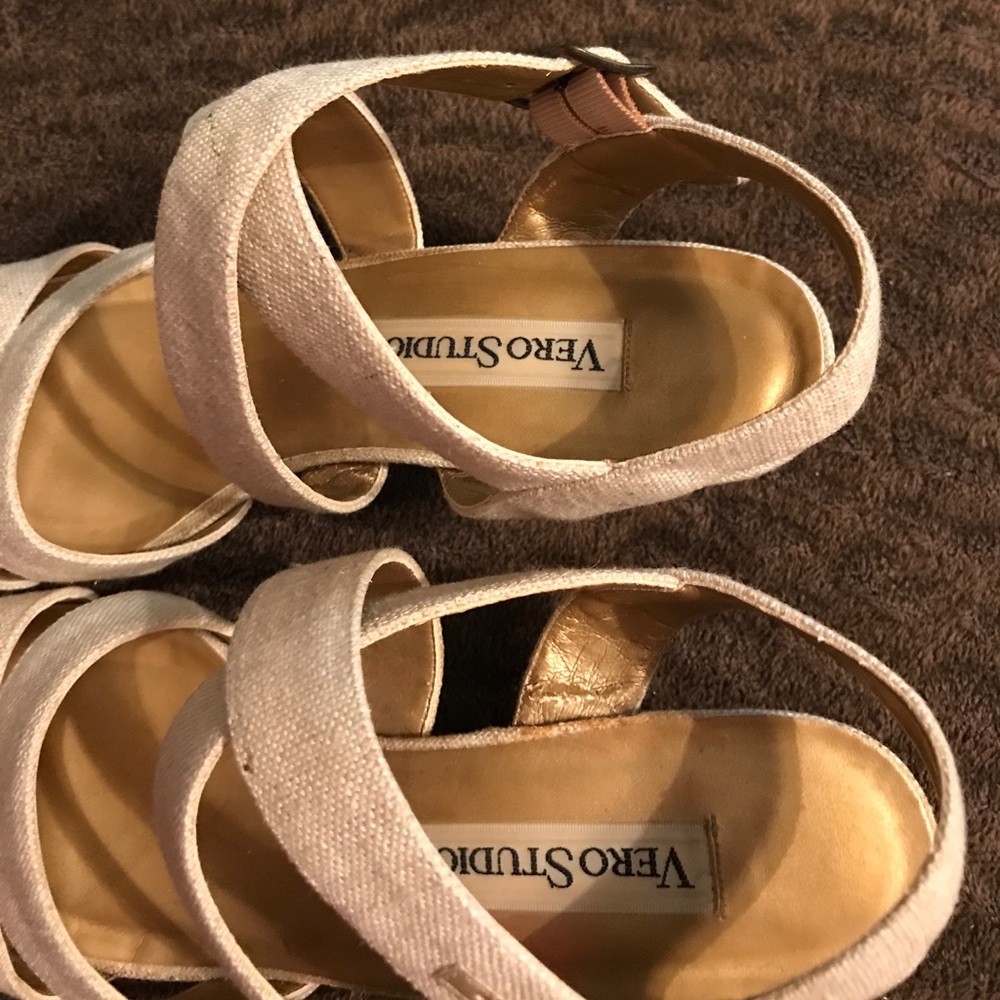 Vera Studio Linen sandals 8 1/2M - Picture 7 of 8