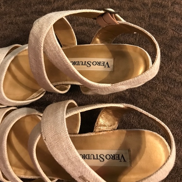 Vera Studio Linen sandals 8 1/2M - Picture 7 of 8