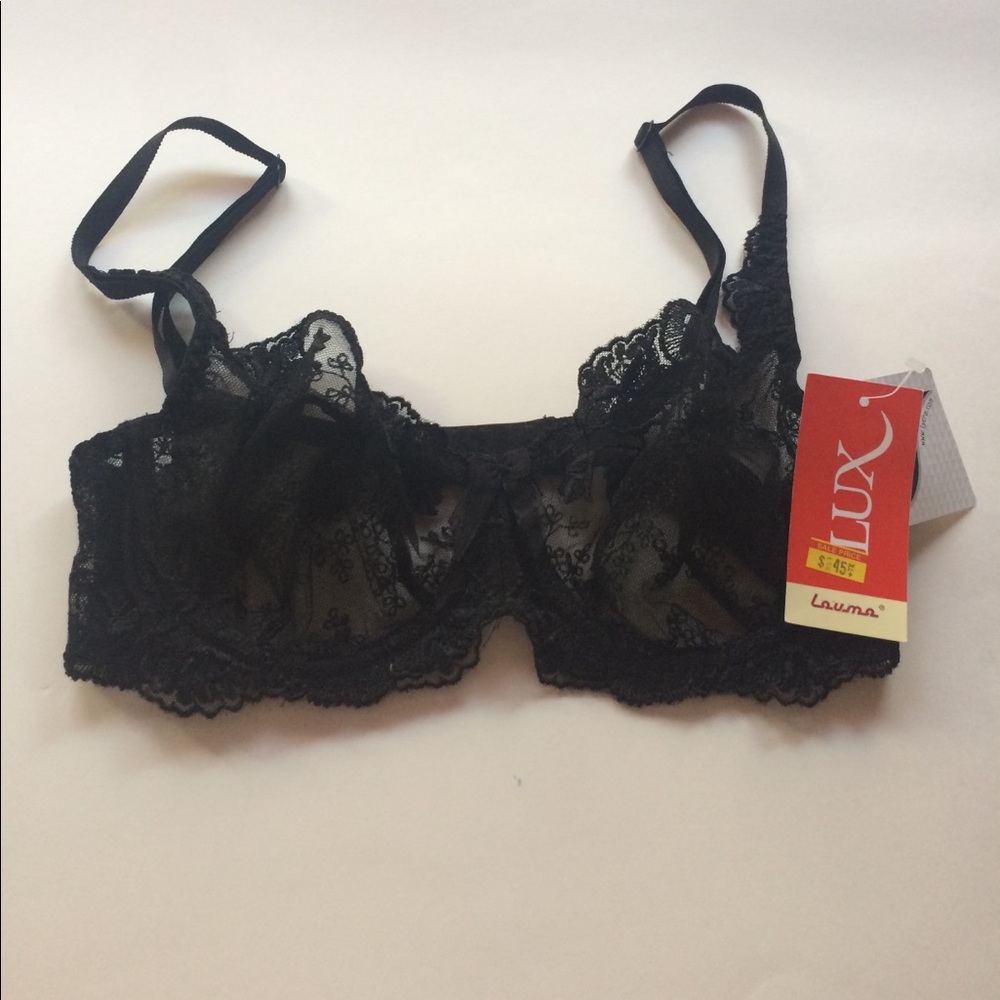 Sheer wire black bra