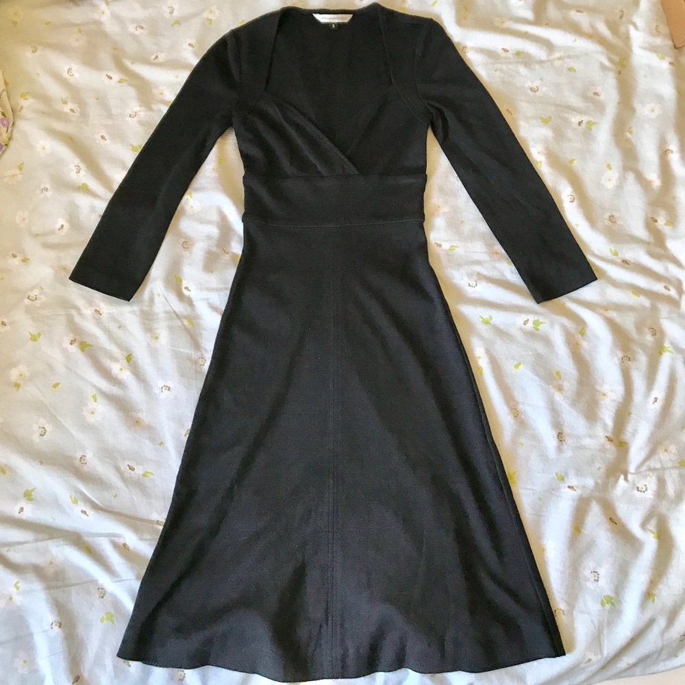 Black wool Diane Von Furstenberg midi dress