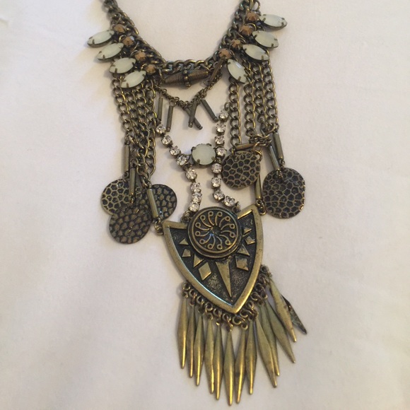 Bronze Tribal statement necklace in EUC - Picture 2 of 2