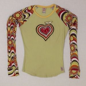 Lucky Brand thermal LS shirt HEART EMBROIDERY