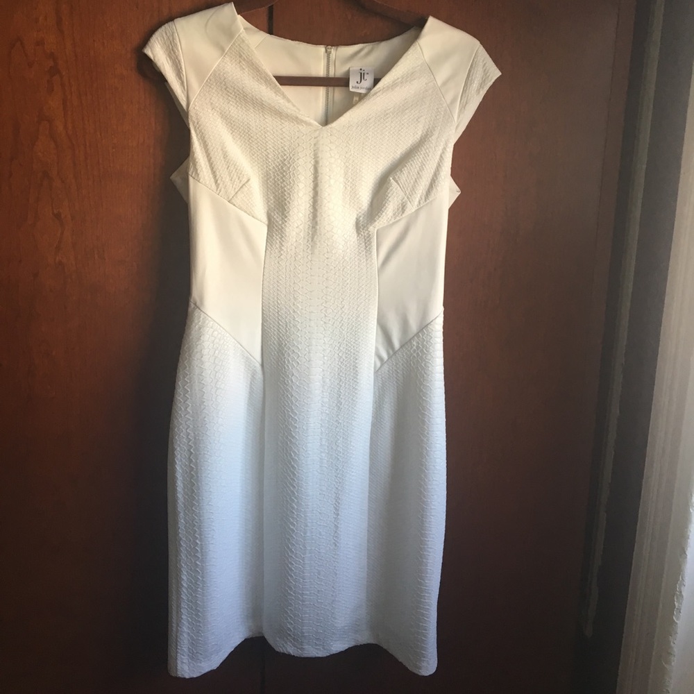Julia Jordan White Dress with Faux Leather Details