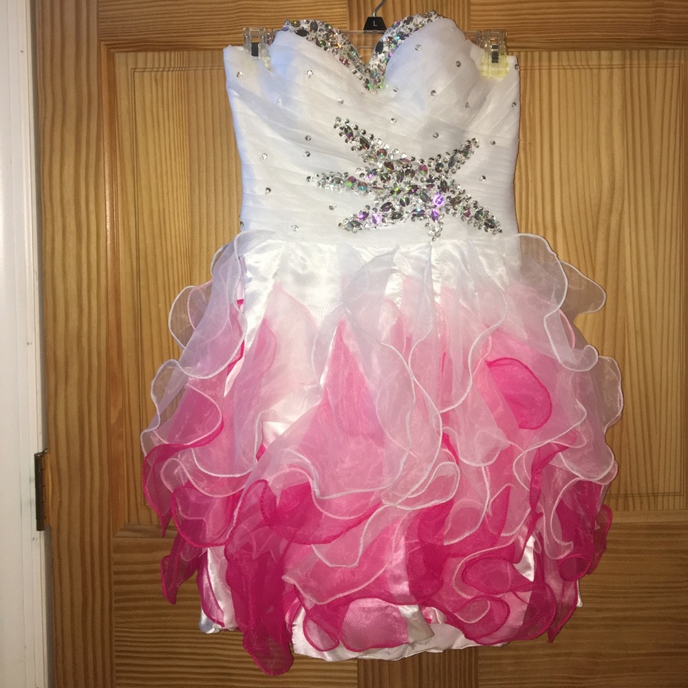 Multi-colored Pink Puffy Dress