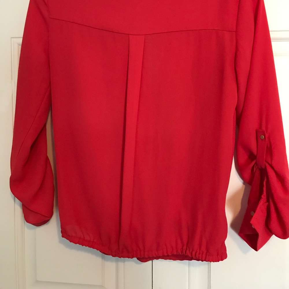 Cross Front Button Neck Blouse - Picture 5 of 5