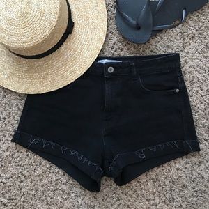 ZARA - Black Denim Shorts