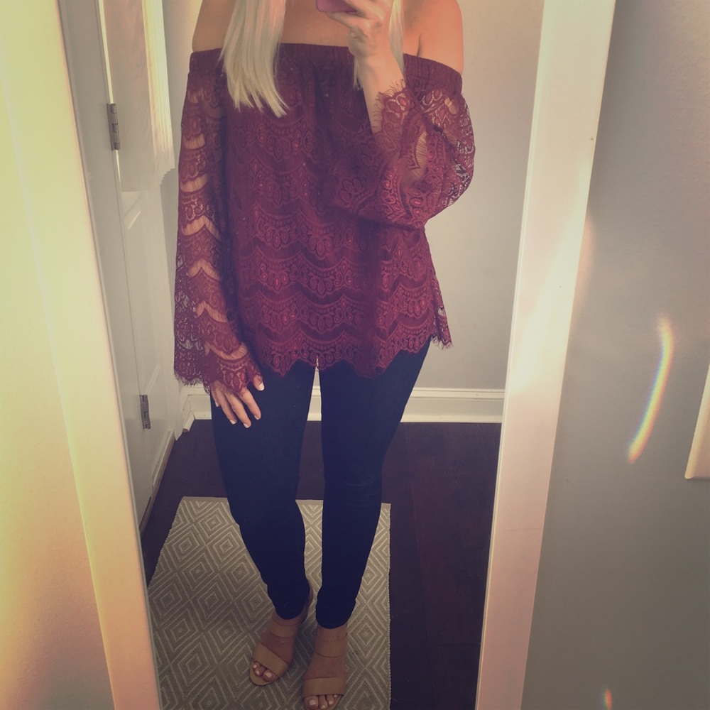 Off the shoulder lace top