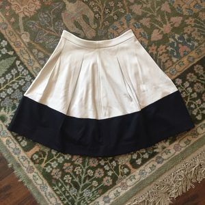 Beige & Black Knee Length Skirt