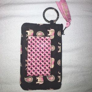 Vera Bradley Pink Elephant Zip ID Wallet
