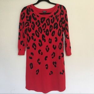 Express Sweater Dress Leopard Print