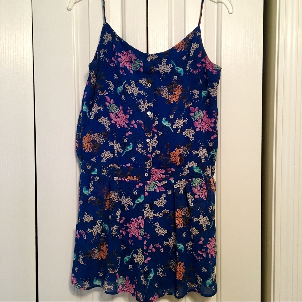 European blue floral romper