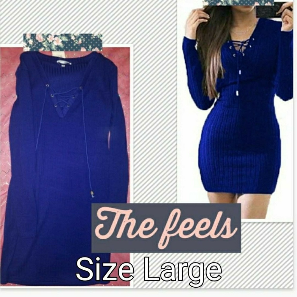 Blue long sleeve Mini Dress