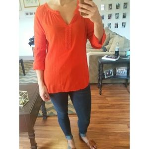 LOFT beaded orange tunic